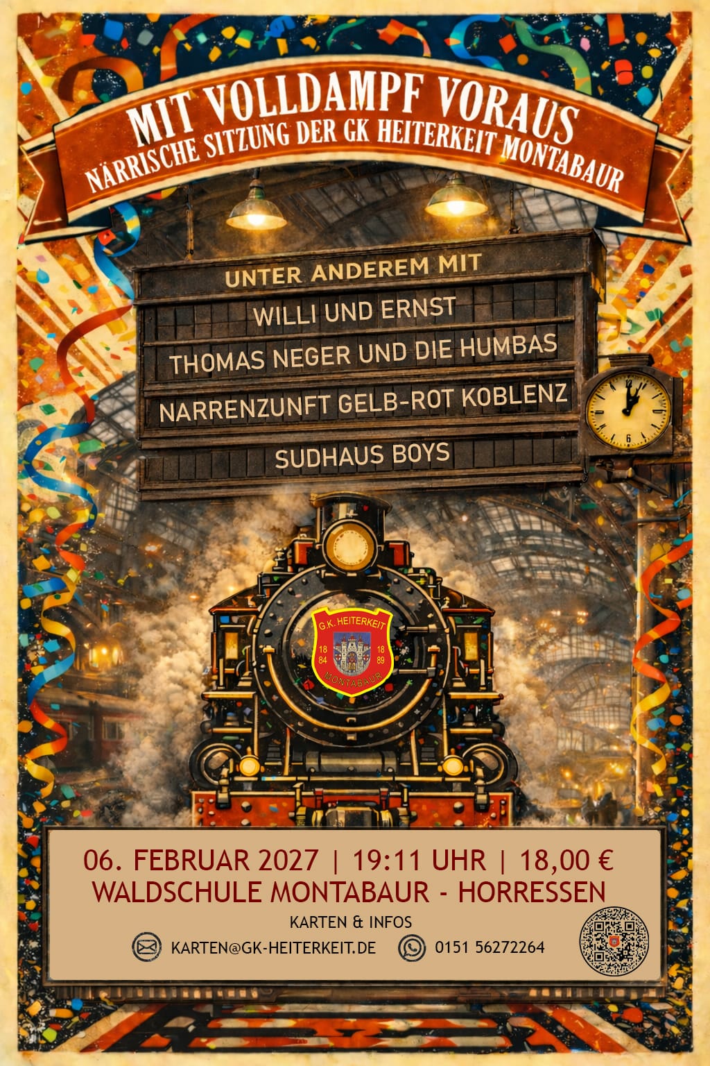 Plakat der närrischen Sitzung